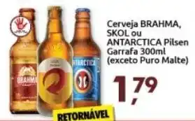 Supermercados Nori Cerveja Brahma Skol ou Antarctica Pilsen garrafa 300ml oferta