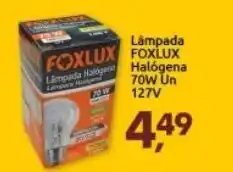 Lampada Foxlux Halogena 70w un 127V