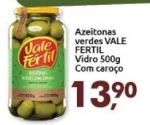 Supermercados Nori Azeitonas Verdes Vale Fertil Vidro 500g com caroco oferta