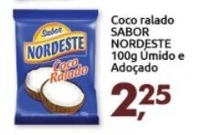 Coco ralado Sabor Nordeste 100g Umido e Adocado