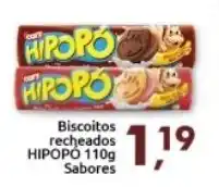 Supermercados Nori Biscoitos recheados Hipopo 110g sabores oferta