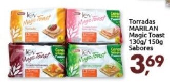 Supermercados Nori Torradas Marilan Magic Toast 130g/150g sabores oferta