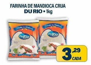 Dom Atacadista Farinha de Mandioca Crua Du Rio 1kg oferta