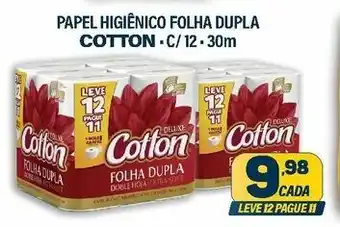 Dom Atacadista Papel Higiénico Folha Dupla Cotton c/12 30m oferta