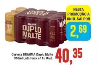 Cerveja Brahma Duplo Malte 310ml lata pack c/15 unid.