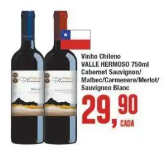 Vinho Chileno Valle Hermoso 750ml Cabernet Sauvignon
