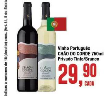 Rede Economia Vinho Português Chão Do Conde Privado Tinto Branco oferta