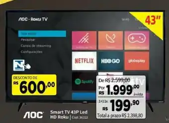 Deltasul Smart TV 43P Led HD Roku oferta