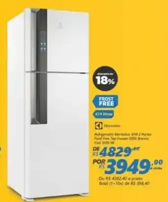 Lojas Becker Refrigerador Electrolux 474 Litros 2 Portas oferta