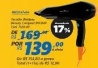 Lojas Becker Secador Britania Beauty oferta