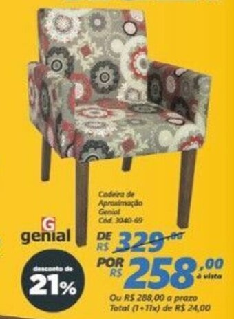 Lojas Becker Cadeira de Aproximacao Genial oferta