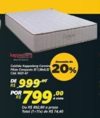 Lojas Becker Colchao Kappesberg Carmine Misto Composto 33 1.38x0.32 oferta