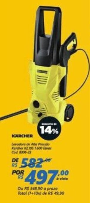 Lojas Becker lavadora de Alta Pressao Karcher K2 195 1600I oferta