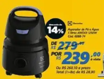 Lojas Becker Aspirador de Po e Agua 5 litros oferta
