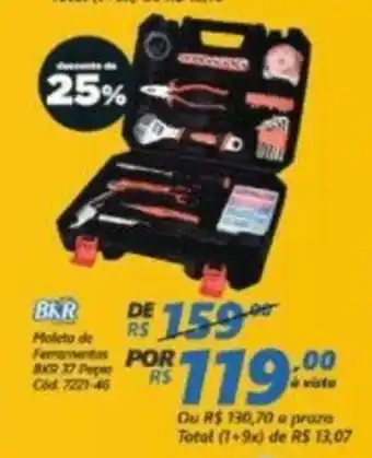 Lojas Becker Maleta de Ferramentas BKR 37 pecas oferta