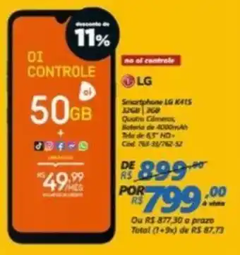 Lojas Becker Smartphone LG K41S oferta