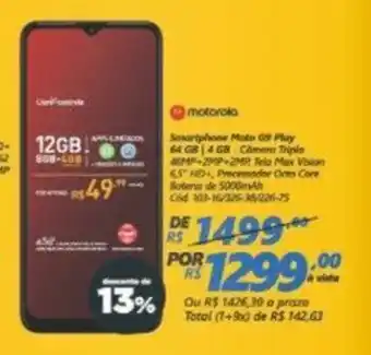 Lojas Becker Smartphone Moto G9 Play 64GB oferta