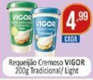 Requeijao Cremoso Vigor 200g Tradicional/ light