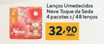 Lencos Umedecidos Neve Toque da Seda 4 pacote c/48 lencos