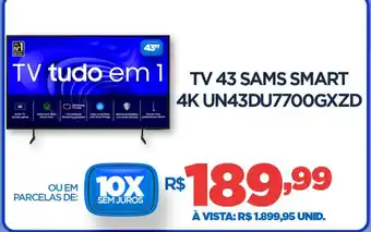 DB Supermercados Tv 43 sams smart 4K UN43DU7700GXZD oferta