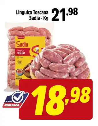 Supermercado Paraná Linguiça Toscana Sadia oferta