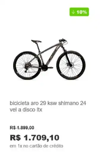 Bicicleta aro 29 ksw shimano 24 vel a disco ltx