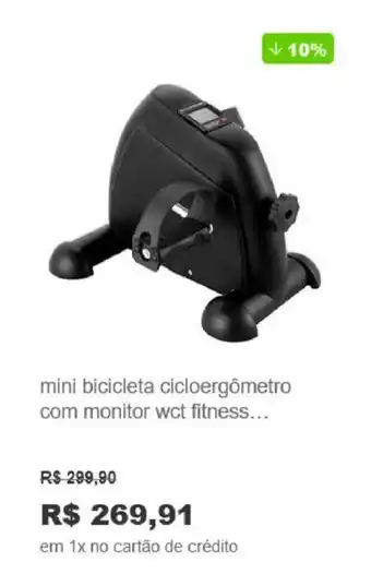 Mini Bicicleta cicloergometro com monitor wct fitness