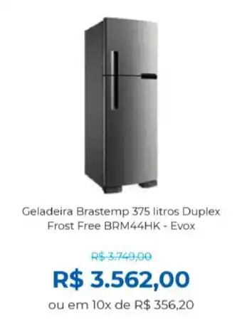 Lojas Becker Geladeira Brastemp 375 litros Duplex Frost Free BRM44HK - Evox oferta