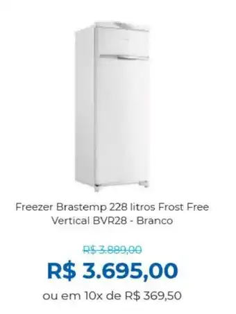 Lojas Becker Freezer Brastemp 228 liros Frost Free Vertical BVR28 - Branco oferta
