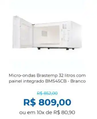 Lojas Becker Micro-ondas Brastemp 32 litros com painel integrado BMS45CB - Branco oferta
