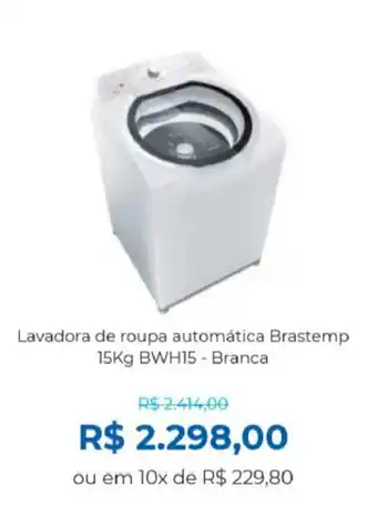 Lojas Becker Lavadora de roupa automatica Brastemp 15kg BWH15 - Branca oferta