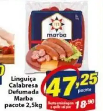 Linguica Calabresa Defumada Marba 2.5kg