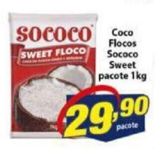 Vencedor Atacadista Coco Flocos Sococo Sweet pacote 1kg oferta