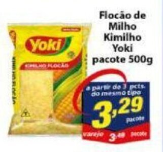 Vencedor Atacadista Flocao de Milho Kimilho Yoki pacote 500g oferta