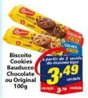 Vencedor Atacadista Biscoito Cookies Bauducco Chocolate ou Original 100g oferta