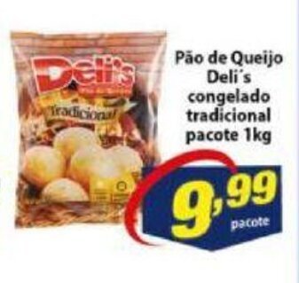 Vencedor Atacadista Pao de Queijo Deli's congelado Tradicional pacote 1kg oferta