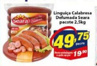 Vencedor Atacadista Linguica Calabresa Defumada Seara pacote 2.5kg oferta
