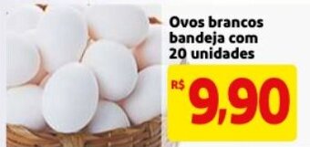 Mercado Extra Ovos Brancos bandeja com 20 unidades oferta