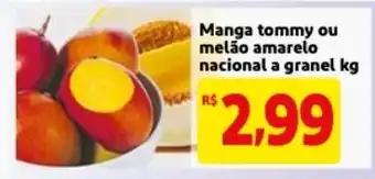 Mercado Extra Manga Tommy ou Melao amarelo nacional a granel 1kg oferta