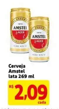 Mercado Extra Cerveja Amstel lata 269ml oferta