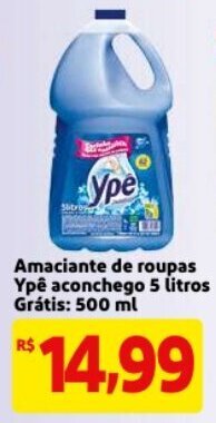 Mercado Extra Amaciante de roupas Ype aconchego 5L Gratis: 500ml oferta