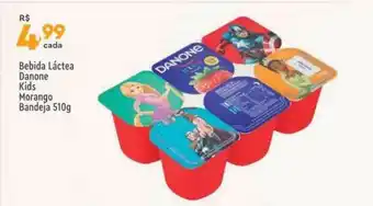 Supper Rissul Bebida Láctea Danone Kids Morango Bandeja 510g oferta