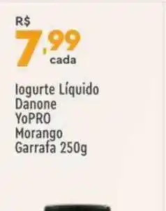 Supper Rissul Iogurte Líquido Danone Yopor Morango Garrafa 250g oferta