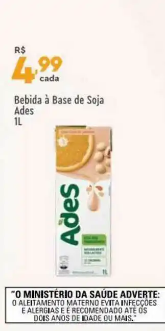 Bebida à Base De Soja Ades 1L