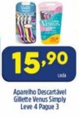 Arena Atacado Aparelho Descartavel Gillette Venus Simply leve 4 pague 3 oferta