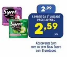 Arena Atacado Absorvente Sym com ou sem Abas Suave com 8 unidades oferta