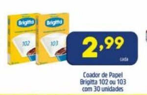 Arena Atacado Coador de Papel Brigitta 102 ou 103 com 30 unidades oferta