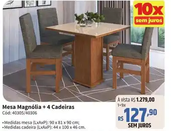 Deltasul Mesa Magnólia + 4 Cadeiras oferta