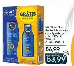 Drogarias Coop Nivea - kit sun protect & hidrata com 1 protetor solar fps 50 oferta