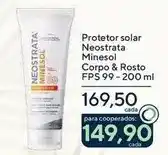 Drogarias Coop Neostrata - protetor solar minesol corpo & rosto fps 99 oferta